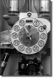 Vintage petrol pump, French
